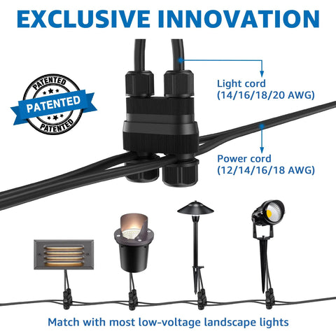 Fastlock2 connectors for Low Voltage Step Lights For Outdoor Stairs And Fences, 5W LED Landscape Lighting with diagram