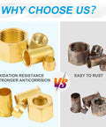 Front view of brass compression fittings set, 1/4 in OD nuts, ferrules, sleeves, 75-piece kit