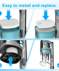 Shark Vacuum Filter Replacement Kit For IX141 IX140 IZ140 IX142 IZ140C, 2 Pack Foam And Felt Filters installation diagram.