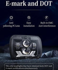 180W Beast Bright LED Headlights H6054 5x7 7x6 showcasing features like anti-glare lens, EMC anti-interference, E-mark and DOT approval.
