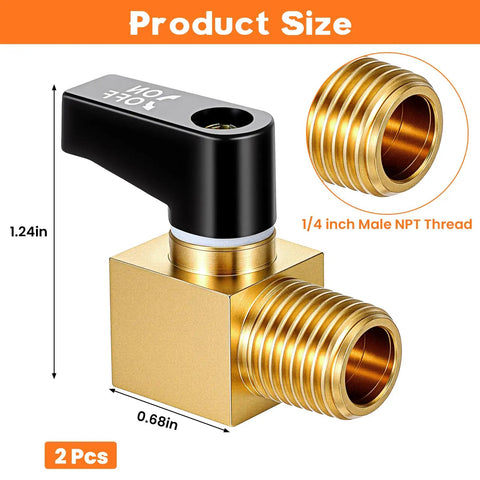 Two Pack One Quarter Inch NPT Brass Air Compressor Drain Valve Ball Valve Drain Cock For Air Tanks And Piping Systems, DIY view