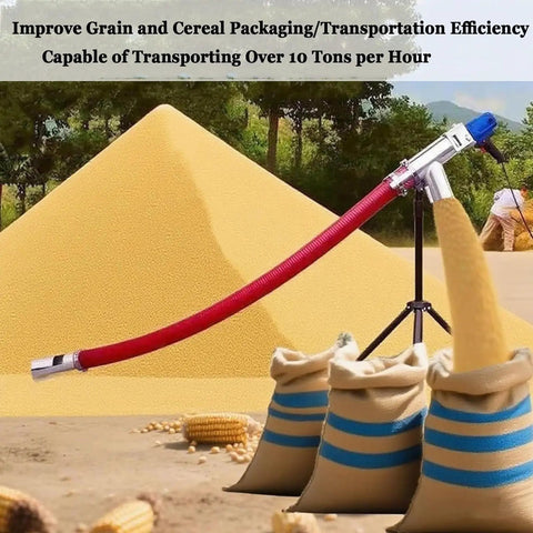 High Torque Grain Conveyor Auger Pump For Beastly Fast Grain Transfer 12-24 Tons Per Hour with red hose and grain bags