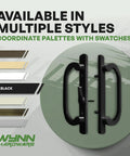 Heavy Duty Sliding Patio Glass Door Handle Replacement Kit Featuring Non Mortise Offset Latch And Matte Black Finish For Thick Frames and swatch options.