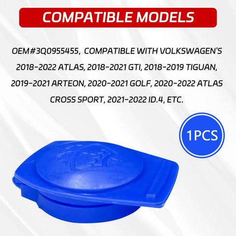Windshield Washer Fluid Cap For VW Atlas Tiguan Jetta GTI Replacement Reservoir Cap Durable Leak Proof ABS Plastic