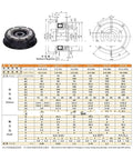 Technical diagram and specifications of Dry Single Plate Electromagnetic Brake System Built To Last For Clutches And Brakes DC 24V 15W
