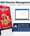 43 Inch Indoor Digital Signage Display Portable LCD Menu Board showcasing remote management with promotional content.