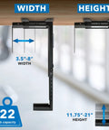 Heavy Duty Under Desk Computer Tower Holder With Slick Swivel Design And Generous Adjustable Fit dimensions for width and height.