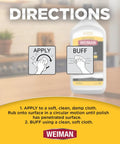 directions for using Revive Your Wood Furniture And Kitchen Cabinets With This Deep Cleaning Polish Bundle to apply and buff.