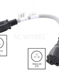 Top Tier One Foot 12 3 Awg Electric Vehicle Charging Adapter Plugging Standard Household Outlet Directly Into Nema 6 20 Receptacle.