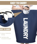 Big Ol 95L Large Collapsible Laundry Basket With Freestanding Tall Hamper Foldable Washing Bin Aluminum Handle Soft Grip.