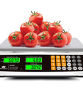 High Precision 40kg 88lb Price Computing Digital Scale For Produce And Meat Weighing With LCD Display And Green Backlight showing tomatoes