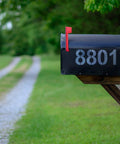 Easy DIY Curb Address Stencil Kit With 0-9 Reusable Plastic Number Stencils on mailbox roadside view