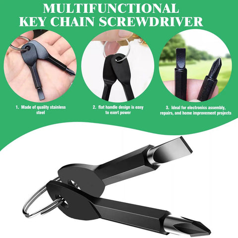 All In One 13 Piece Multi Tool Utility Key Kit With Four Way Keys Water Faucet Keys showing stainless steel key-shaped screwdrivers