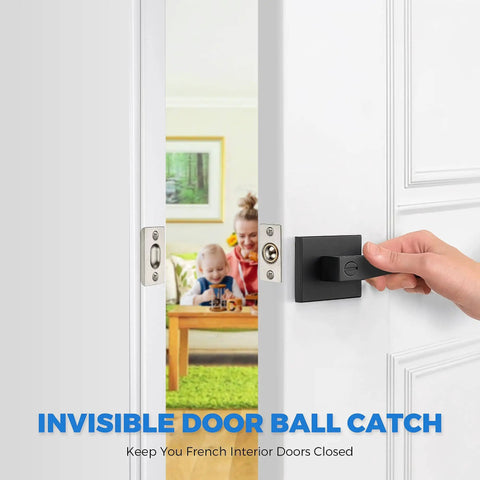 Interior Door Ball Catch Kit 4 Pack, Dual Adjustable Ball Bearing Latches With Stainless Steel Strike Plate, Installed View