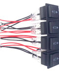 Four Pack 12V Reverse Polarity Switches With 6 Pin 3 Position On Off On Momentary RV Jack Rocker Switch 16A 250V AC Or 20A 125V AC Includes Pre Jumper Wires Durable Plastic And Metal Construction Easy To Install, wired view