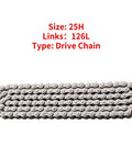 25H Drive Chain 126 Link For Razor MX350 MX400 ZR350 SX350 Dirt Rocket Bikes And Pocket Mod Scooters