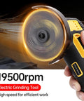 Cordless 21V Mini Handheld Angle Grinder Kit With 2 Rechargeable Batteries High Speed Up To 19500 RPM Quick Change Spindle Lock