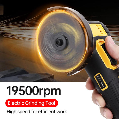 Cordless 21V Mini Handheld Angle Grinder Kit With 2 Rechargeable Batteries High Speed Up To 19500 RPM Quick Change Spindle Lock