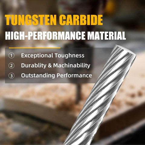 Pro Grade Tungsten Carbide Cutter For Die Grinder Kit High Performance Rotary Carving Bit 1 Eighth Inch Shank close-up