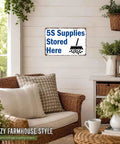 Stored Here Sign For Workshop And Garage, 8x12 Inch Aluminum Metal Sign, Vintage Distressed Wall Decor For Shop, Warehouse, Storage Area, Durable Aluminum Signage With Bold Readable Message.