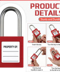 50 Piece Lockout Tagout Padlock Kit With Differently Keyed Safety Locks, Two Keys Per Lock, Red LOTO Locks shown being used