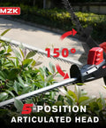 Cordless Pole Hedge Trimmer Attachment With 23 Inch Blade, 8 Foot Reach, Multi Angle Head, Extension Pole, Low Vibration