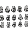 WALFRONT ER25 Spring Collet Set 15pc Carbon Steel Chuck Kit 2-16mm precision collets for CNC milling and engraving machines.