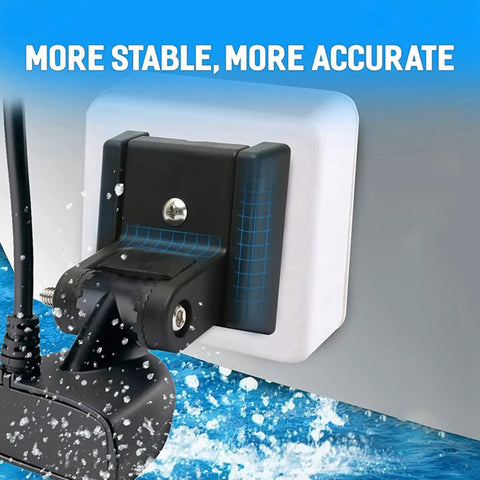 Transducer Bracket Replacement Kit With Mounting Plate And Transom Hardware For XNT 920T 9HW 9Di 14Di in use on boat