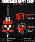 Adjustable depth stop collar for Professional Countersink Drill Bit Set with hex shank for woodworking.