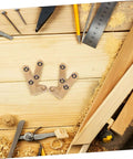 Heavy Duty Hidden Door Hinge Set For Secret Doors And Bookshelves, Invisible Pivot Bronze Hardware on a woodwork surface