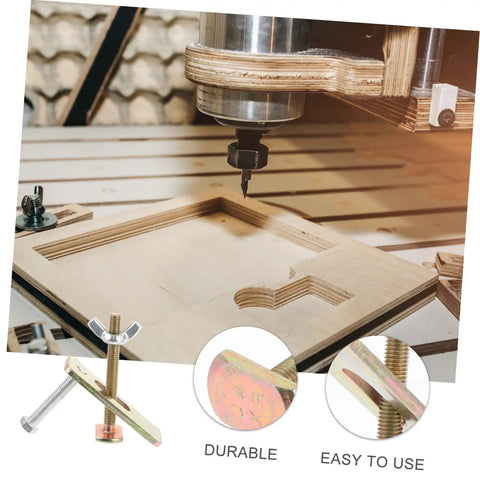 2 Sets Pro Grade Beefy Heavy Duty Steel Router Clamps Hold Down Kit for woodworking CNC engraving machine setup