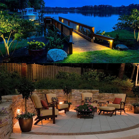 Outdoor Landscape Lighting Cast Aluminum 2.5W Deck LED Lights Low Voltage 12V For Steps Posts And Fences Warm White Waterproof IP65 Black Finish 1 Pack illuminating garden path and patio