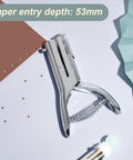 Heavy Duty One Hole Punch With Deep Throat Reach 2 Inch Long 1/8 Inch Hole Size Punches Up To 25 Sheets Of Thin Paper Handheld Alloy