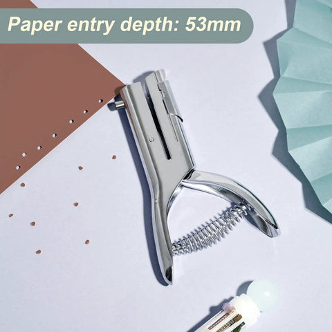 Heavy Duty One Hole Punch With Deep Throat Reach 2 Inch Long 1/8 Inch Hole Size Punches Up To 25 Sheets Of Thin Paper Handheld Alloy