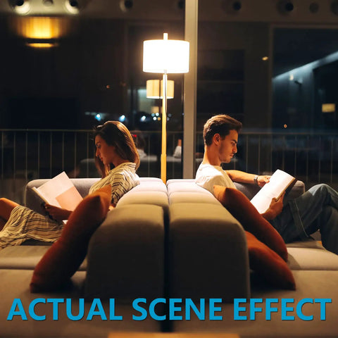 Couple reading with Three Way LED Light Bulbs A21 50W 100W 150W Equivalent 3000K Warm White Awesome For Reading