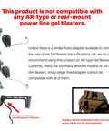 Fixed Mini Stock Bracket For Gel Blaster Crafted From High Grade Nylon Rugged Yet Light Secures With Two M5 Screws On A Picatinny Rail Fixed And Non Removable Great For Front Cable Exits Color Black compatibility notice
