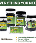 Outdoor Decking Screws One And A Half Inch Wood Screws Number Eight Three Hundred Piece Set, Rust Resistant Black Epoxy Coated, Exterior Grade Torx Star Drive, T25 Bit Included For Weatherproof Deck Projects