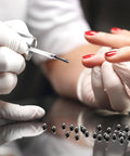 316 Stainless Steel Paint Mixing Balls For Nail Polish Beads 3mm 400 Pieces Pro Grade Heavy Duty High Temp Resistant And Corrosion Proof With Molybdenum For Tough Environments Go To DIY Cosmetic Mixing Beads used in a nail polish bottle near red-painted nails