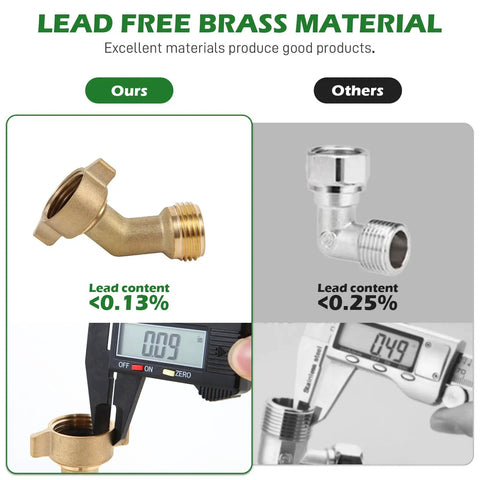 Lead-free brass hose elbow, Brass 45 Degree Hose Elbow RV Fresh Water Fill Adapter Three Quarter Inch Connector No Kink Flow For Campers And RVers Easy Fill And Reliable Water Supply For Outdoor Adventures One Pack