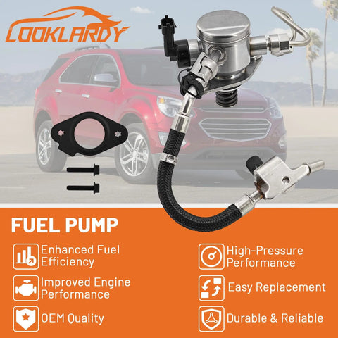 High Pressure Fuel Pump With Fuel Hose Kit For Chevy Equinox 2010 2017 GMC Terrain Buick Regal 2012 2017 2.4L Fits Like A Dream Direct Fit Replacement 12641847 12633423 With OE Style Connectors And Durable Performance