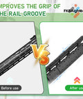 Comparison of rail groove grip before and after using 12 Pack Wide Rail Pressure Switch Cable Guides Clips For M System Black