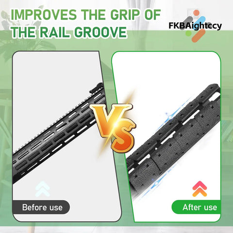Comparison of rail groove grip before and after using 12 Pack Wide Rail Pressure Switch Cable Guides Clips For M System Black