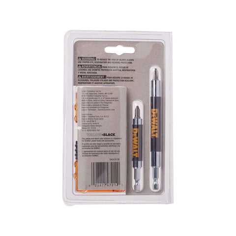 DEWALT screwdriver bit set, 14-piece with magnetic drive guide, two bits visible in blister pack