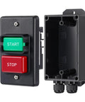 Heavy Duty On Off Toggle Switch For Table Saw Handles Steady 120 Or 230 Volt Power Runs Totally Smooth Includes Deep Gang Box with START and STOP buttons.