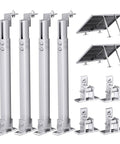 Adjustable Tilt Mount Brackets For Solar Panels Aluminum Alloy 15 Degree To 30 Degree Tilt Fits 50 To 400W Panels Roof RV