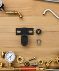Heavy Duty Glass Door Pivot Hinge in Stainless Steel for Bathroom Shower Doors Premium Finish hardware on wooden surface