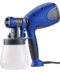 Quick Finish HVLP Paint Sprayer for Crafting and Furniture, electric spray gun with adjustable settings, blue design.