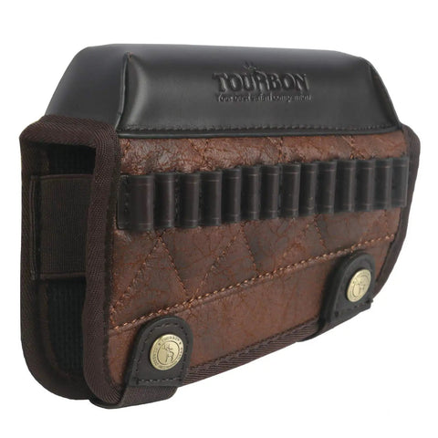 Cheek Rest Pad With 14 Round.22LR Shell Holder For Rifle Stock PU Leather Riser And Extra Cartridge Slot Hunting Gear