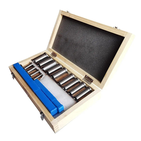 22 Piece Broach Tool Set For CNC Machines With HSS Pro Grade High Speed Steel Blades in wooden case, multiple key slot broaches