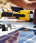 Aluminum Solar Panel Mounting Bracket For Gutter Or Roof Mounting With Universal Compatibility No Nonsense Secure Fixation tools and panel